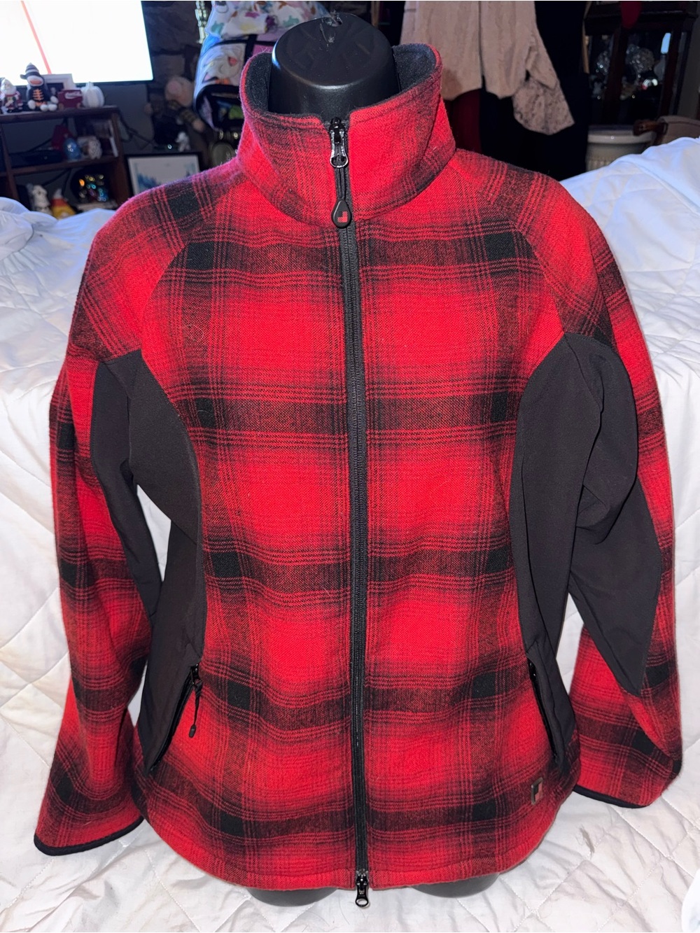 Woolrich Vintage Plaid Wool Blend Full Zip Jacket